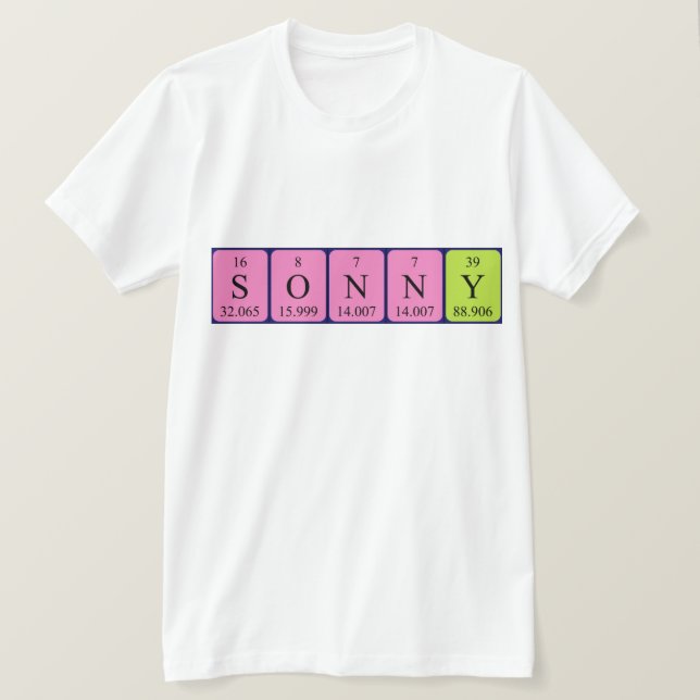 Camiseta de nombre de tabla periódica de Sonny (Anverso del diseño)