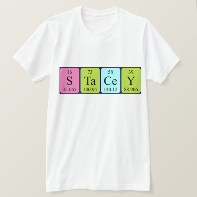 Camiseta de nombre de tabla periódica de Stacey (Anverso del diseño)