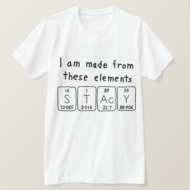 Camiseta de nombre de tabla periódica de Stacy (Anverso del diseño)