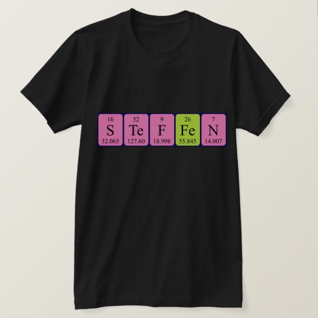 Camiseta de nombre de tabla periódica de Steffen (Anverso del diseño)