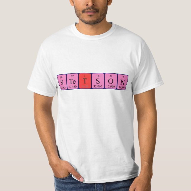 Camiseta de nombre de tabla periódica de Stetson (Anverso)