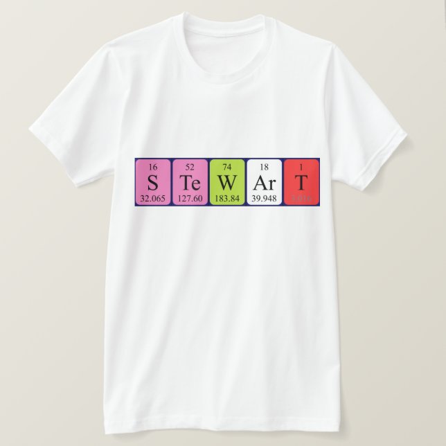 Camiseta de nombre de tabla periódica de Stewart (Anverso del diseño)