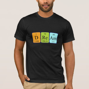 Camiseta de nombre de tabla periódica de sueño