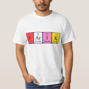 Camiseta de nombre de tabla periódica de Tarik