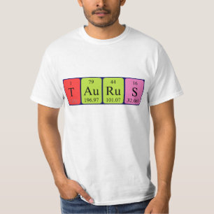 Camiseta de nombre de tabla periódica de Taurus