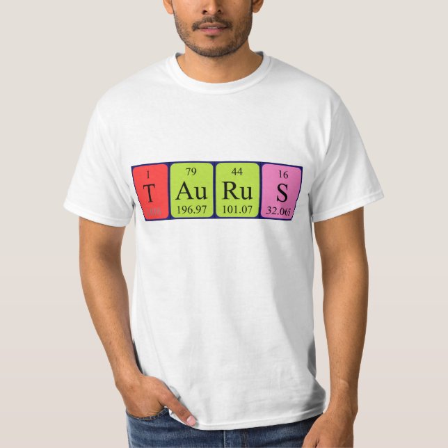 Camiseta de nombre de tabla periódica de Taurus (Anverso)