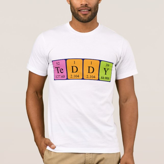 Camiseta de nombre de tabla periódica de Teddy (Anverso)
