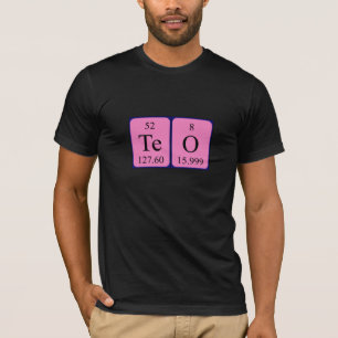 Camiseta de nombre de tabla periódica de Teo