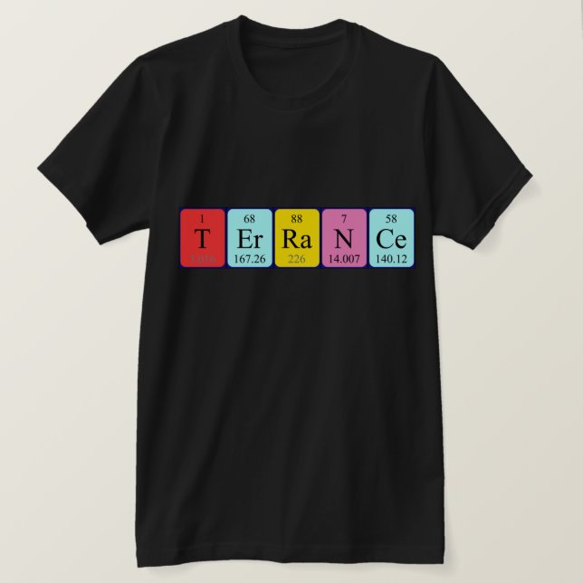 Camiseta de nombre de tabla periódica de Terrasse (Anverso del diseño)