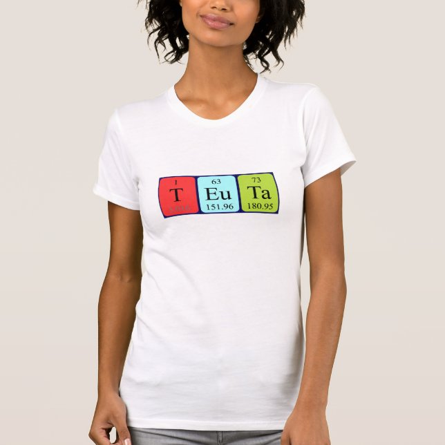Camiseta de nombre de tabla periódica de Teuta (Anverso)