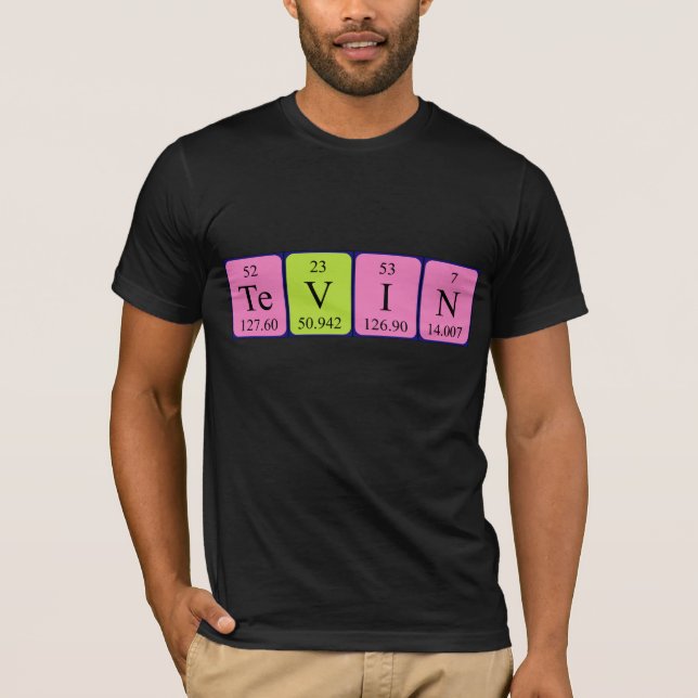 Camiseta de nombre de tabla periódica de Tevin (Anverso)