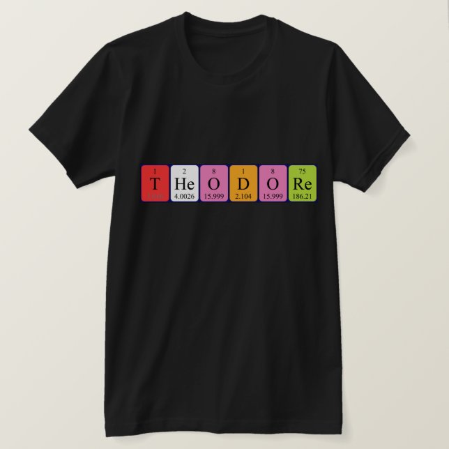 Camiseta de nombre de tabla periódica de Theodore (Anverso del diseño)