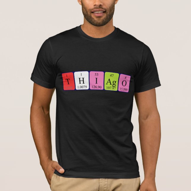 Camiseta de nombre de tabla periódica de Thiago (Anverso)