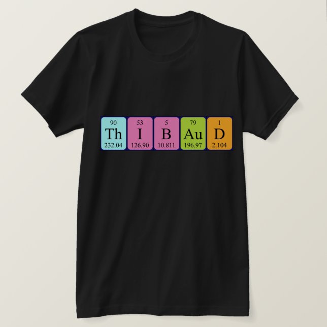 Camiseta de nombre de tabla periódica de Thibaud (Anverso del diseño)