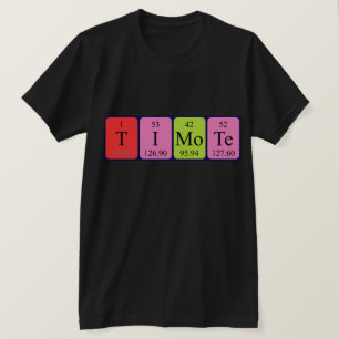 Camiseta de nombre de tabla periódica de tiempo