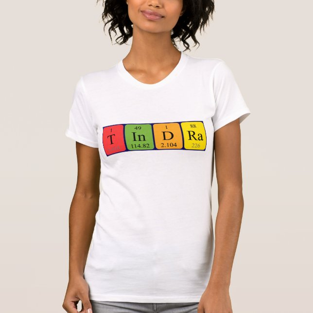 Camiseta de nombre de tabla periódica de Tindra (Anverso)