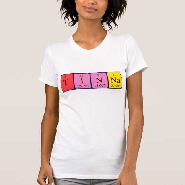Camiseta de nombre de tabla periódica de Tinna (Anverso)