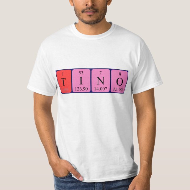 Camiseta de nombre de tabla periódica de Tino (Anverso)