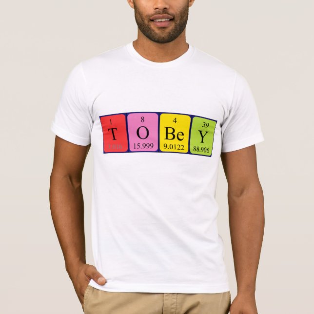 Camiseta de nombre de tabla periódica de Tobey (Anverso)