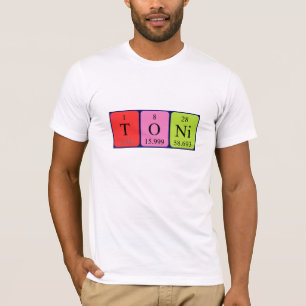 Camiseta de nombre de tabla periódica de Toni