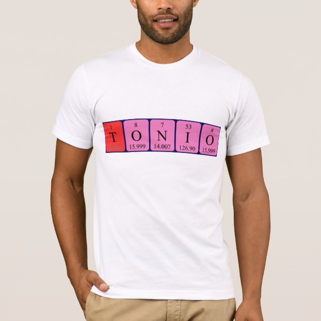 Camiseta de nombre de tabla periódica de Tonio (Anverso)
