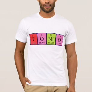 Camiseta de nombre de tabla periódica de Tonio