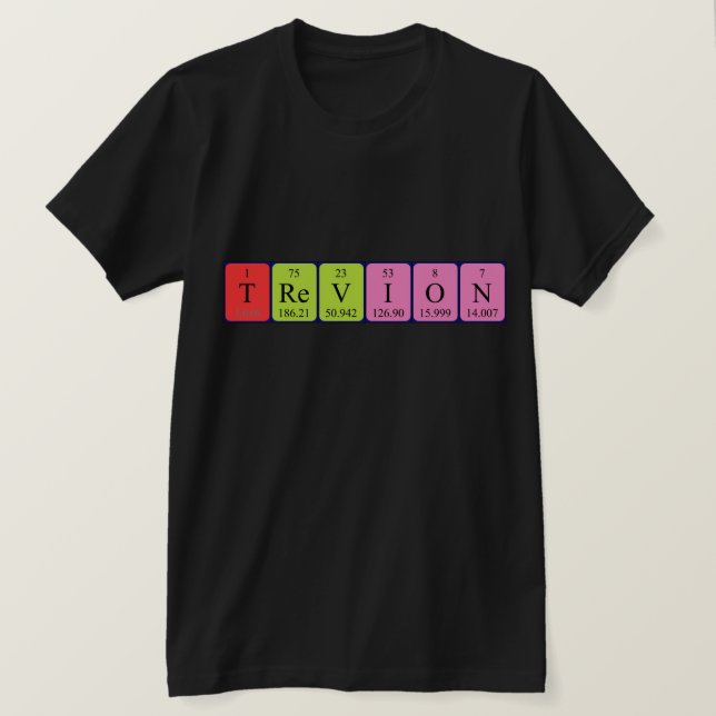 Camiseta de nombre de tabla periódica de Trevion (Anverso del diseño)
