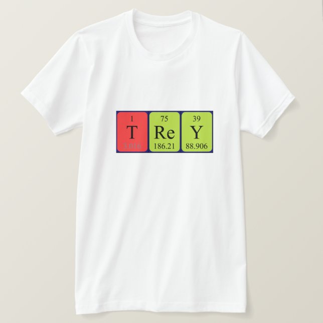 Camiseta de nombre de tabla periódica de Trey (Anverso del diseño)