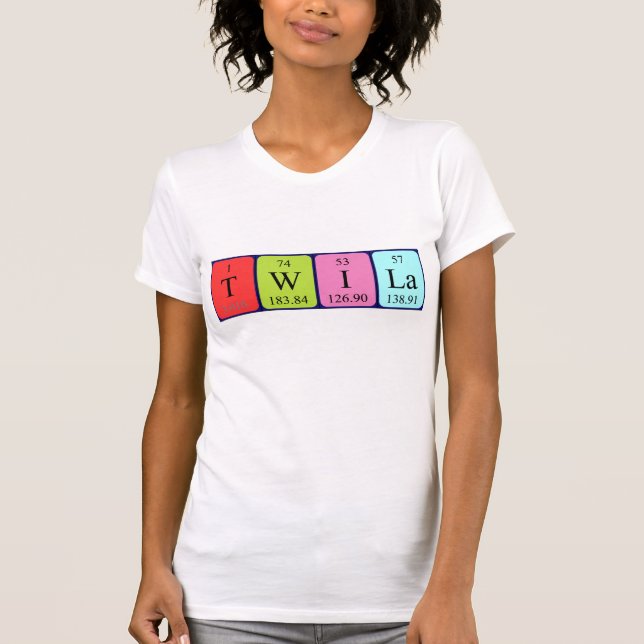 Camiseta de nombre de tabla periódica de Twila (Anverso)
