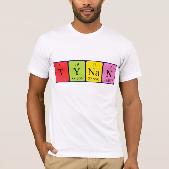 Camiseta de nombre de tabla periódica de Tynan (Anverso)