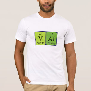 Camiseta de nombre de tabla periódica de Val