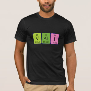 Camiseta de nombre de tabla periódica de Vali