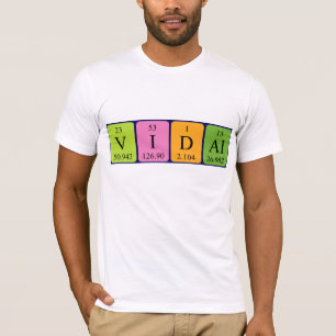 Camiseta de nombre de tabla periódica de Vidal