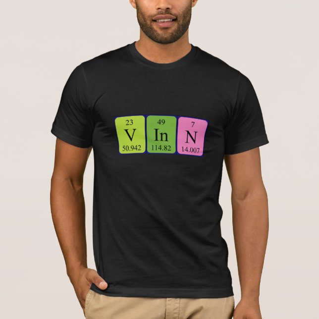 Camiseta de nombre de tabla periódica de Vinn (Anverso)