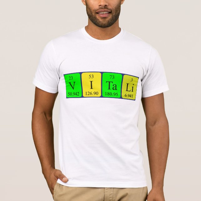 Camiseta de nombre de tabla periódica de Vitali (Anverso)