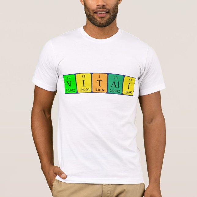 Camiseta de nombre de tabla periódica de Vitali (Anverso)