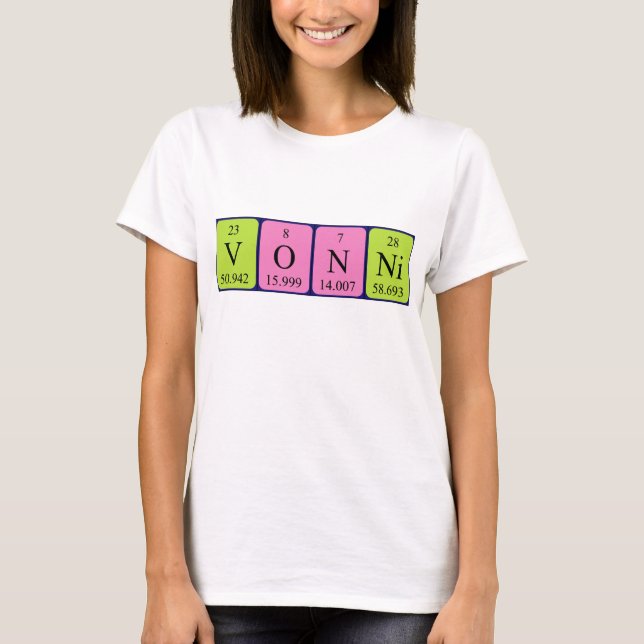 Camiseta de nombre de tabla periódica de Vonni (Anverso)
