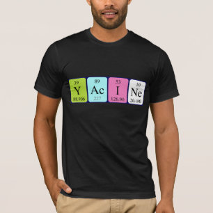 Camiseta de nombre de tabla periódica de Yacine