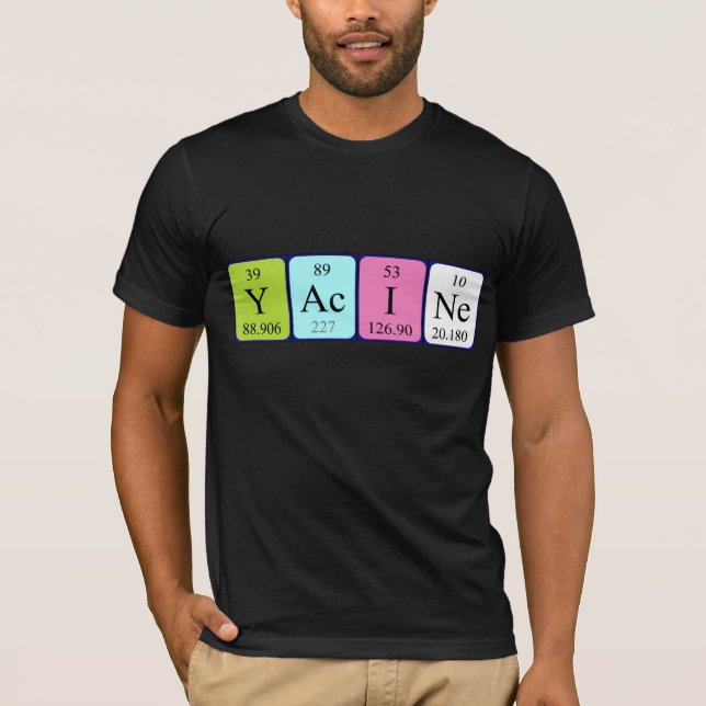 Camiseta de nombre de tabla periódica de Yacine (Anverso)