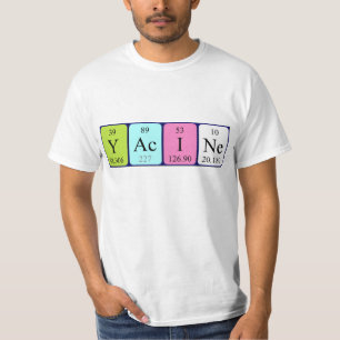 Camiseta de nombre de tabla periódica de Yacine