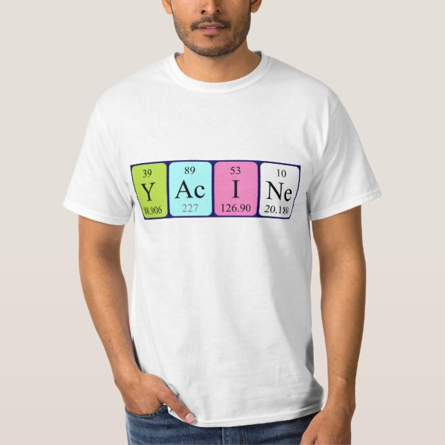 Camiseta de nombre de tabla periódica de Yacine (Anverso)