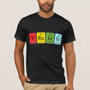 Camiseta de nombre de tabla periódica del formador