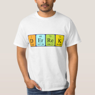 Camiseta de nombre de tabla periódica Derrek