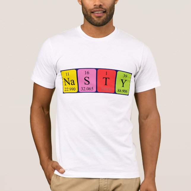 Camiseta de nombre de tabla periódica desagradable (Anverso)
