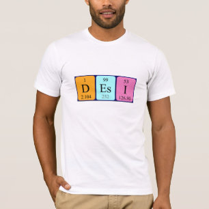 Camiseta de nombre de tabla periódica Desi