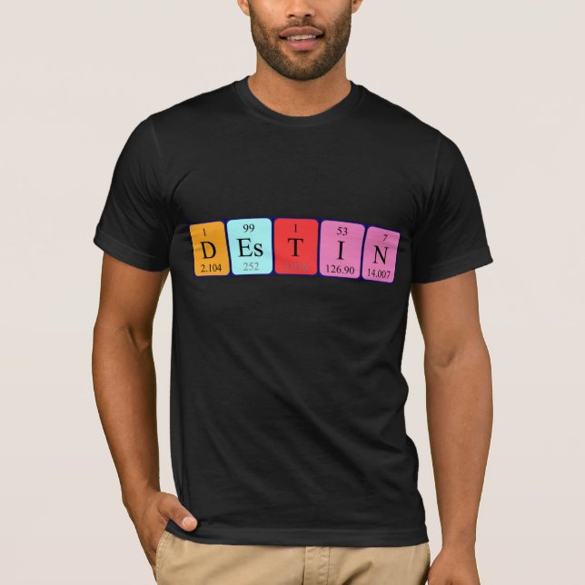 Camiseta de nombre de tabla periódica Destin (Anverso)