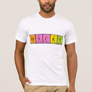 Camiseta de nombre de tabla periódica Dicky