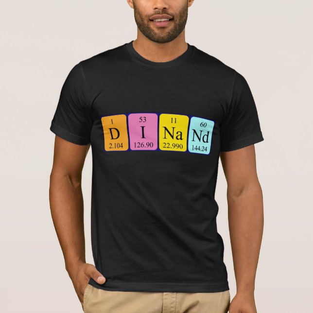 Camiseta de nombre de tabla periódica Dinand (Anverso)