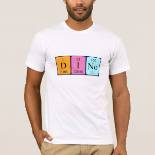Camiseta de nombre de tabla periódica Dino