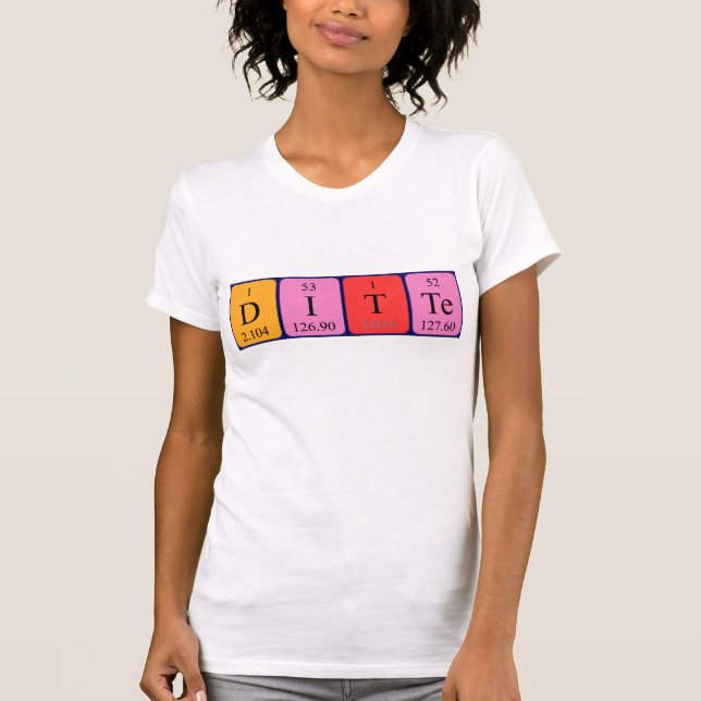 Camiseta de nombre de tabla periódica Ditte (Anverso)